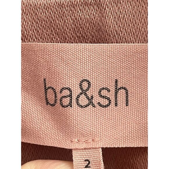 Ba&sh Danee Pearl Snap Puff Sleeve Lady Shirt Blouse Sz 2 = Medium Whimsy Rose - Picture 3 of 6